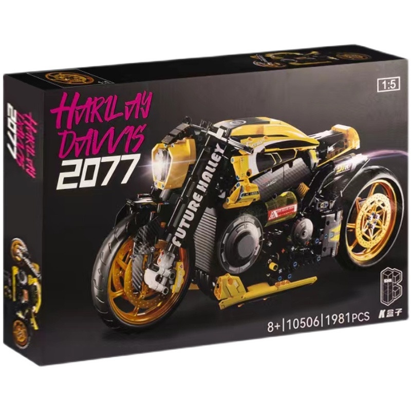 Đồ chơi Lắp ráp Mô hình xe máy 1:5 Harley Punk 2077 Motorcycle K box 10506