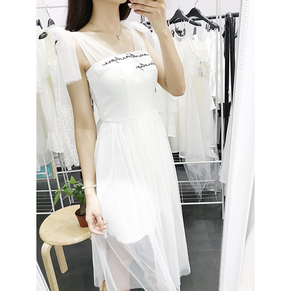 Đầm dự tiệc đi đám cưới, đầm ôm body phối voan lưới thời thượng Vanessa Dress kèm ảnh thật