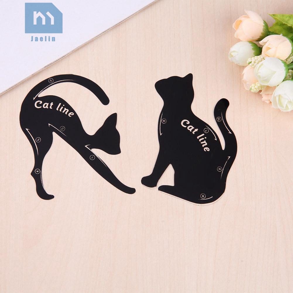 [Hàng mới về] Set 2 khuôn hỗ trợ kẻ trang điểm mắt lông mày thiết kế hình con mèo độc đáo