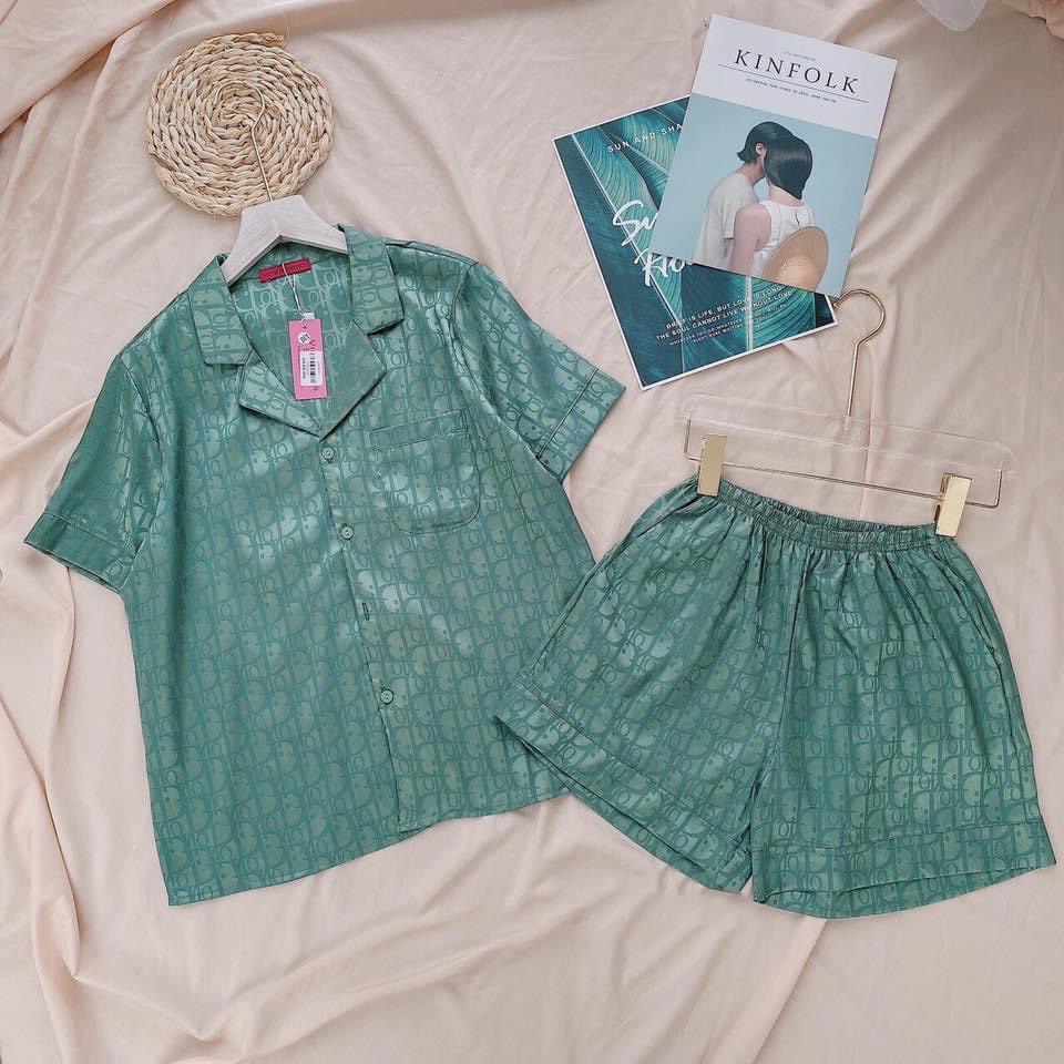 Bộ đồ Pijama lụa💖Bộ lụa gấm cộc-đùi hoạ tiết Di-o cao cấp [hàng chuẩn kèm Video+ảnh thật] | BigBuy360 - bigbuy360.vn