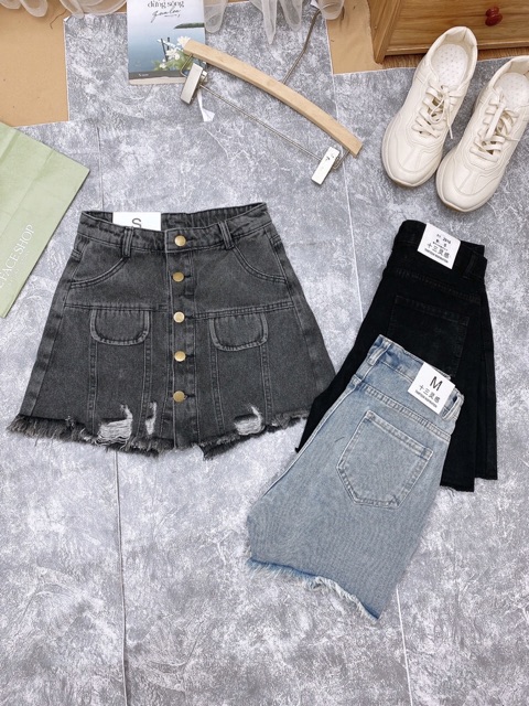 ▶️ Chân váy bò rách siêu đẹp. Size S M L