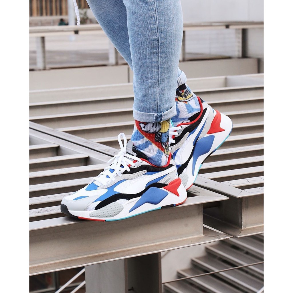 Giày Puma RSX Auth🔴FREESHIP🔴 Puma RS-X3 White Blue Red Chính Hãng - Giày Chạy Bộ Puma - [37157005]