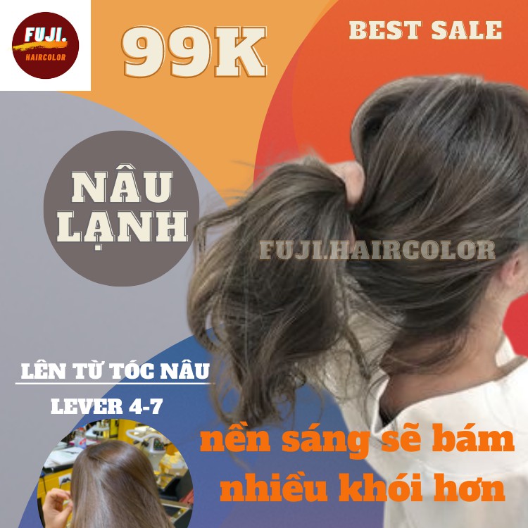 Thuốc Nhuộm Tóc NÂU LẠNH từ nền nâu Fuji.haircolor