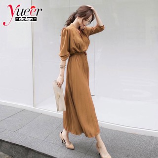 Váy voan dài S ~ XL Chính hãng Hàn Quốc Slim-fit eo hẹp Slimer Look Váy xếp ly sang trọng phong cách Hàn Quốc Váy xếp ly sang trọng Váy xếp ly hẹp @ -