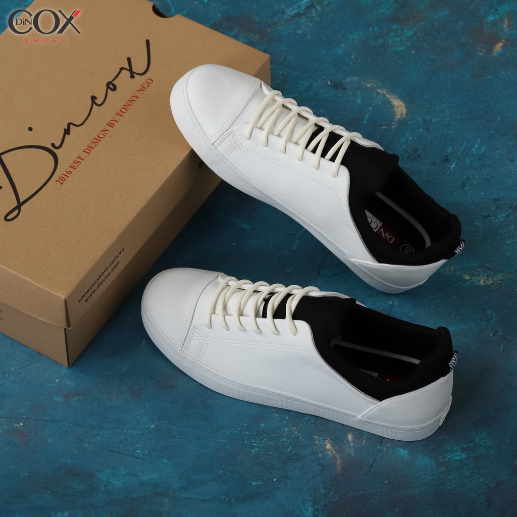 Giày Sneaker Da Unisex DINCOX COX43 Cổ Điển Phá Cách White