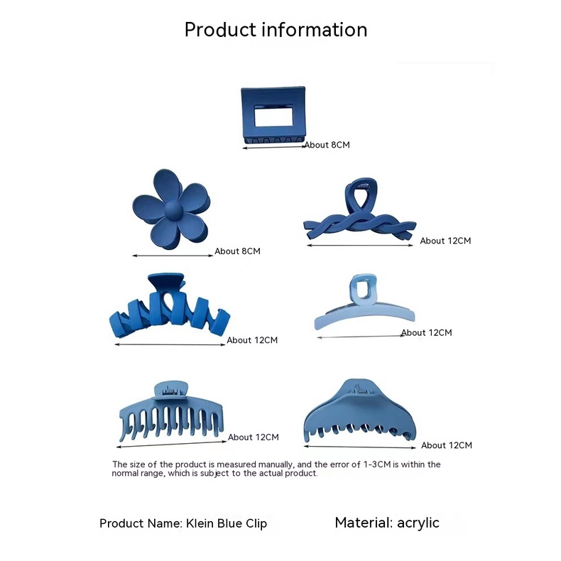 Bộ Kẹp Tóc 8 Món Màu Xanh Dương Thiết Kế Tinh Tế Thời Trang