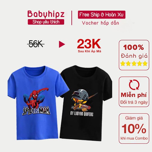 Áo thun bé trai thoáng mát mùa hè sành điệu giá rẻ chất cotton đi chơi mặc nhà bé 4 đến 13 tuổi - BBH037
