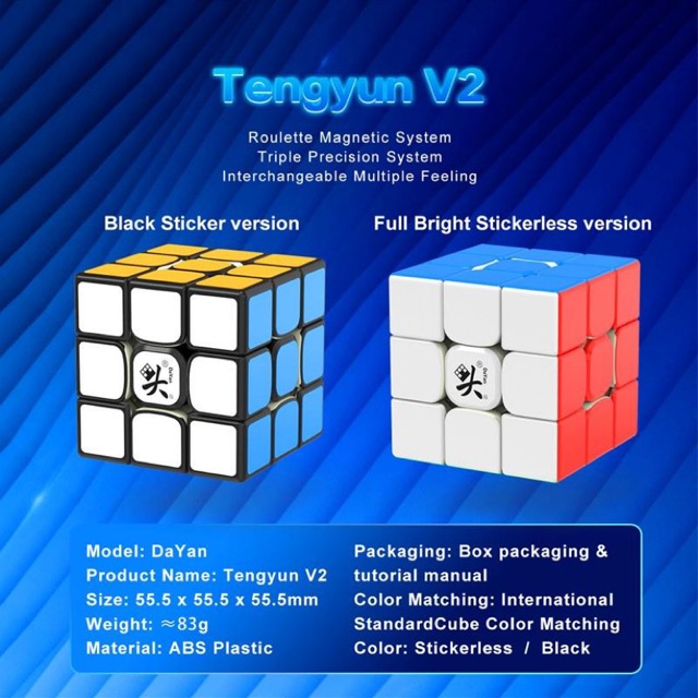 Rubik Nha Trang 3x3 Dayan Tengyun v2 M thế hệ mới (có nam châm)
