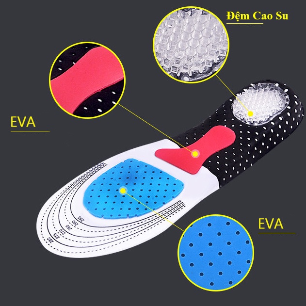 Cặp lót giày bằng đệm cao su và eva MOATTEO giảm chấn và thông thoáng LOT4