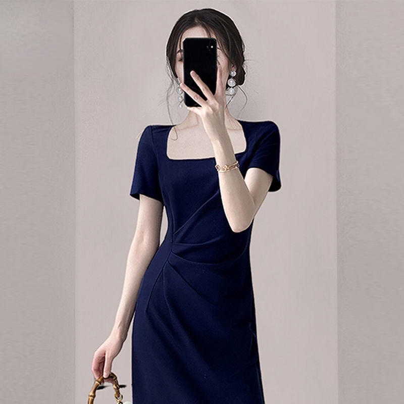 Chất Lượng Cao Đầm Dáng Dài Vừa Nhẹ Đơn Giản Sang Trọng Phong Cách retro Mùa Hè Cho Nữ