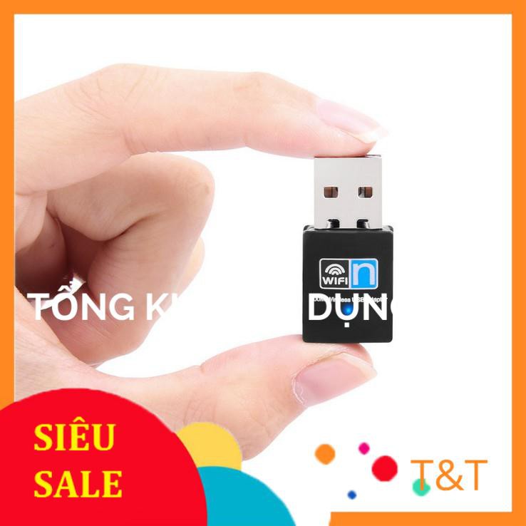 USB wifi -usb thu sóng wifi cực mạnh tốc độ 300Mbps cho máy tính, laptop (Không râu)