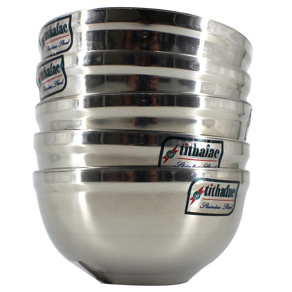 Chén Inox Cách Nhiệt 2 lớp cho bé tập ăn đường kính 12 cm Tithafac