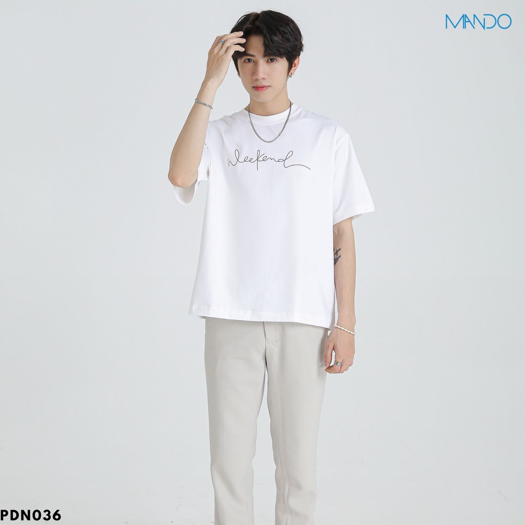 Áo Phông  Cổ Tròn Ngắn Tay In Chữ Phong Cách Hàn Quốc Thời Trang Nam MANDO -         PDN036 | BigBuy360 - bigbuy360.vn