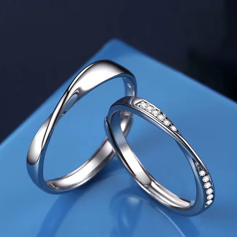 Nhẫn Đôi Đính Đá Zircon Đơn Giản Thời Trang