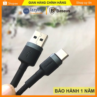 Dây sạc Type C chính hãng Baseus cáp sạc Type C sạc nhanh 3A truyền dữ liệu 480Mbps dài 1m 2m phù hợp các loại android
