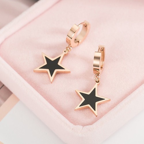 Bông Tai Tòn Ten Ngôi Sao Titan Ko Đen TT 3298