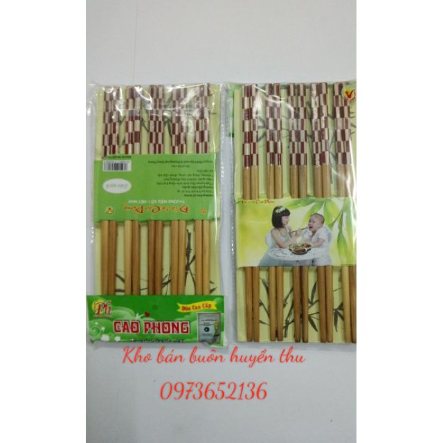 Bộ 10 đôi đũa tre hoa văn cao cấp