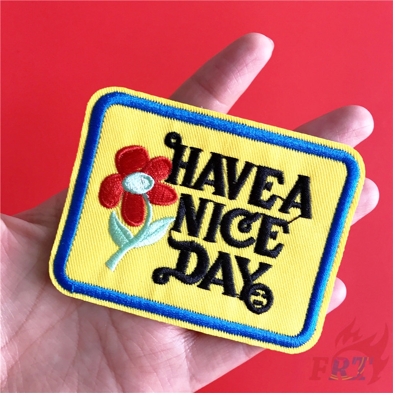 ☸ VSCO：Best Wish - Have A Nice Day Iron-on Patch ☸ 1Pc/2Pcs Diy Sew on Iron on Badges Patches