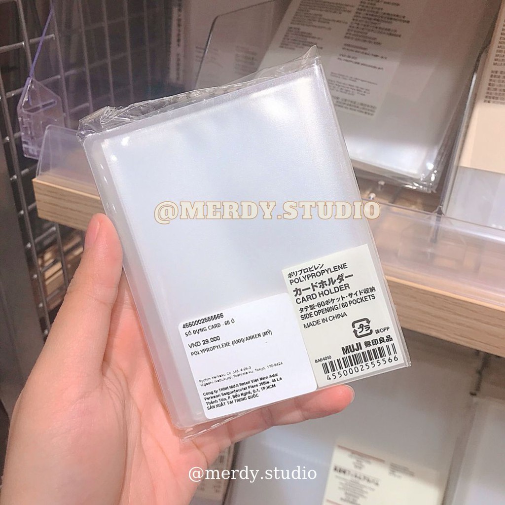 Sổ lưu trữ sticker MUJI chính hãng, sổ đựng card - ảnh thật, có bill