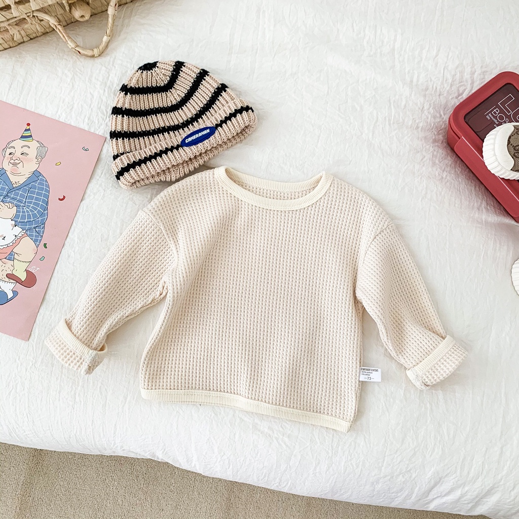 Áo thun tay dài màu sắc nhã nhặn thời trang dành cho trẻ em