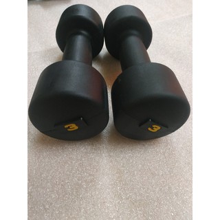 Tạ tay cao su 3kg màu đen( 1 đôi )