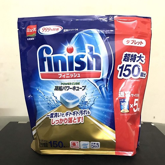 Viên nén loại nhỏ dành cho máy rửa bát nội địa Nhật Finish túi 150 viên