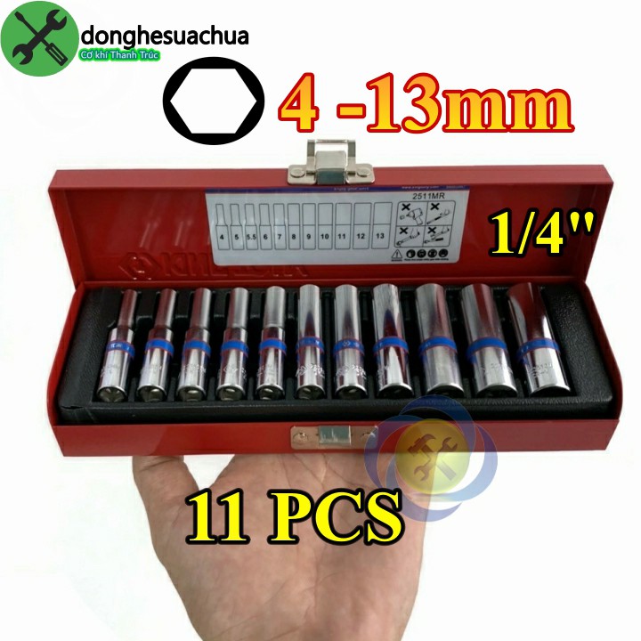 Bộ tuýp 1/4 Kingtony 2511MR 11 chi tiết 4-13mm