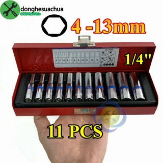 Bộ tuýp 1/4 kingtony 2511mr 11 chi tiết 4-13mm