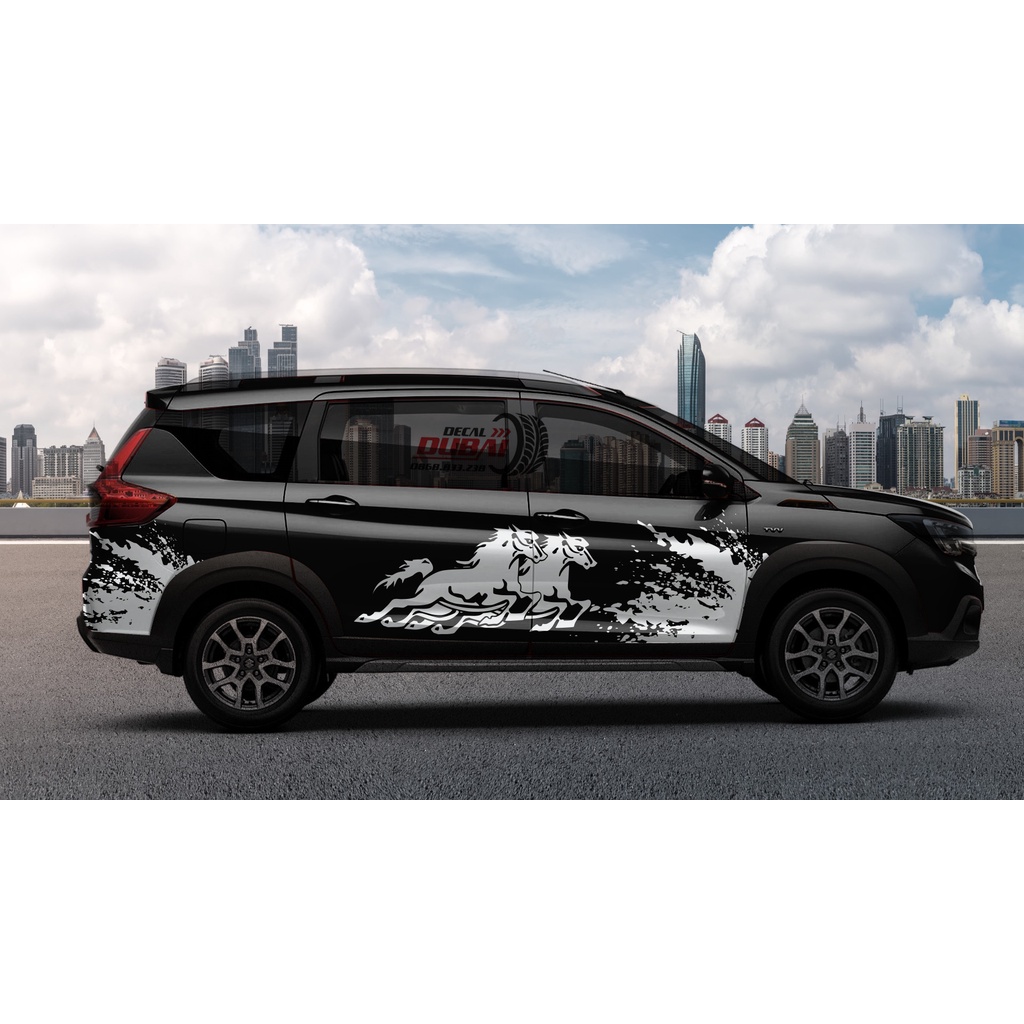 Mẫu tem Song Mã tài lộc dán trang trí xe Suzuki XL7_ảnh thật dán cửa hàng