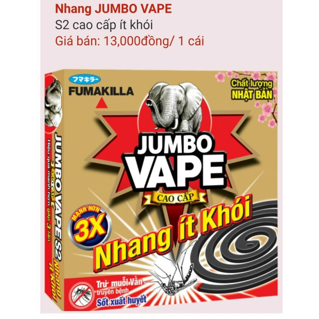 Nhang trừ muỗi cao cấp jumbo hộp 10 khoanh mạnh gấp 3 lần tặng kèm 2 khoanh- it khói