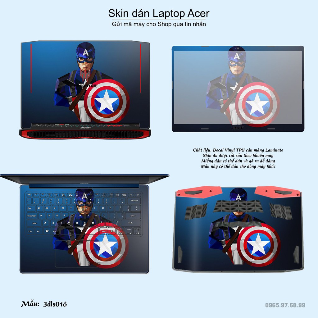 Skin dán Laptop Acer in hình 3D Abstract (inbox mã máy cho Shop)