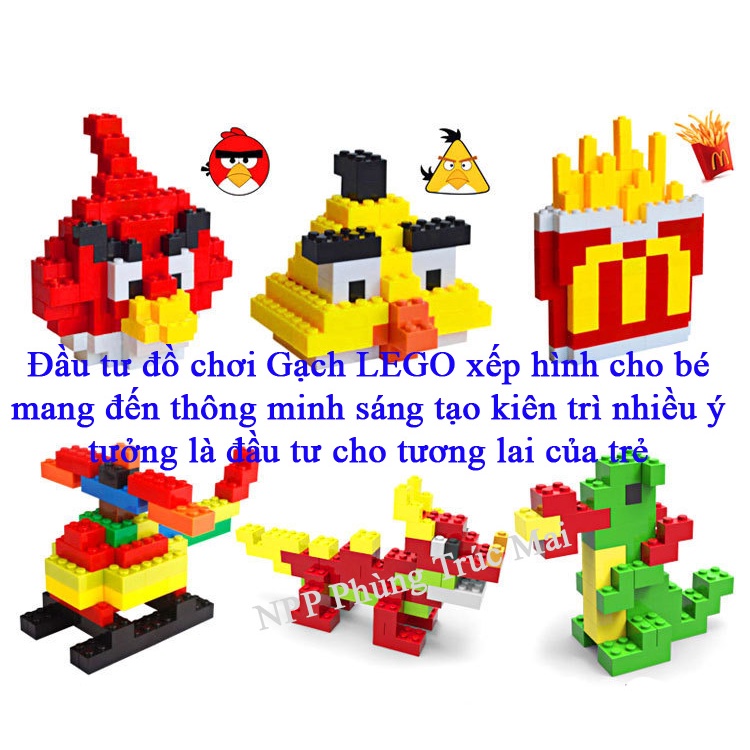 1 KG Gạch LEGO xếp hình to  khoảng 140 chi tiết Lê -Gô  Đồ Chơi  Cho Bé Thông Minh Sáng Tạo phát triển tư duy nhân tài