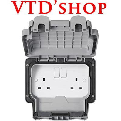 Ổ điện + Hộp bảo vệ ngoài trời chống nước chuẩn IP66 13A Chính Hãng MK electeic tiêu chuẩn Anh