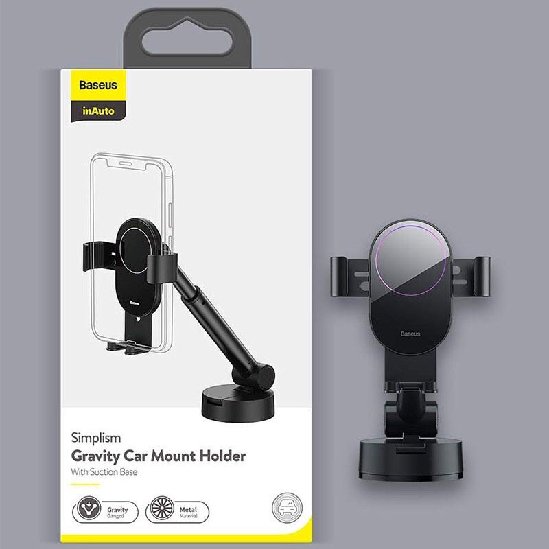 ✅Giá đỡ điện thoại xe Ô tô Baseus Simplism Gravity Car Mount Holder(Chất liệu Metal )-HÀNG CHÍNH HÃNG