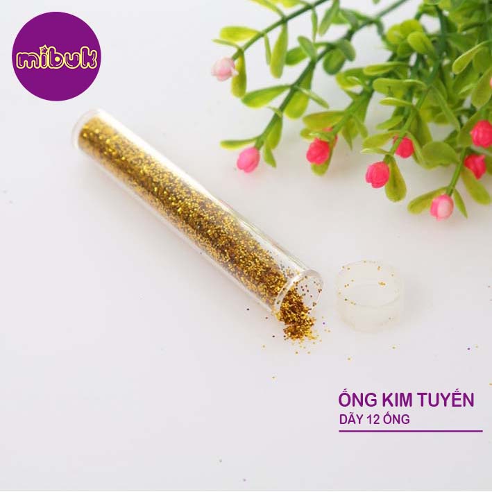 Kim tuyến trang trí dây 12 ống màu/dạ quang/hình
