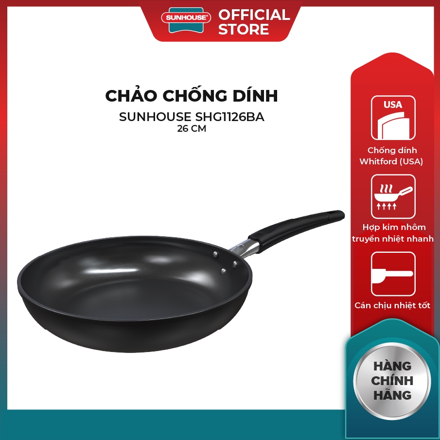 Chảo trơn chống dính SUNHOUSE 20 26 28 30 CM Chính Hãng  - HAPOS