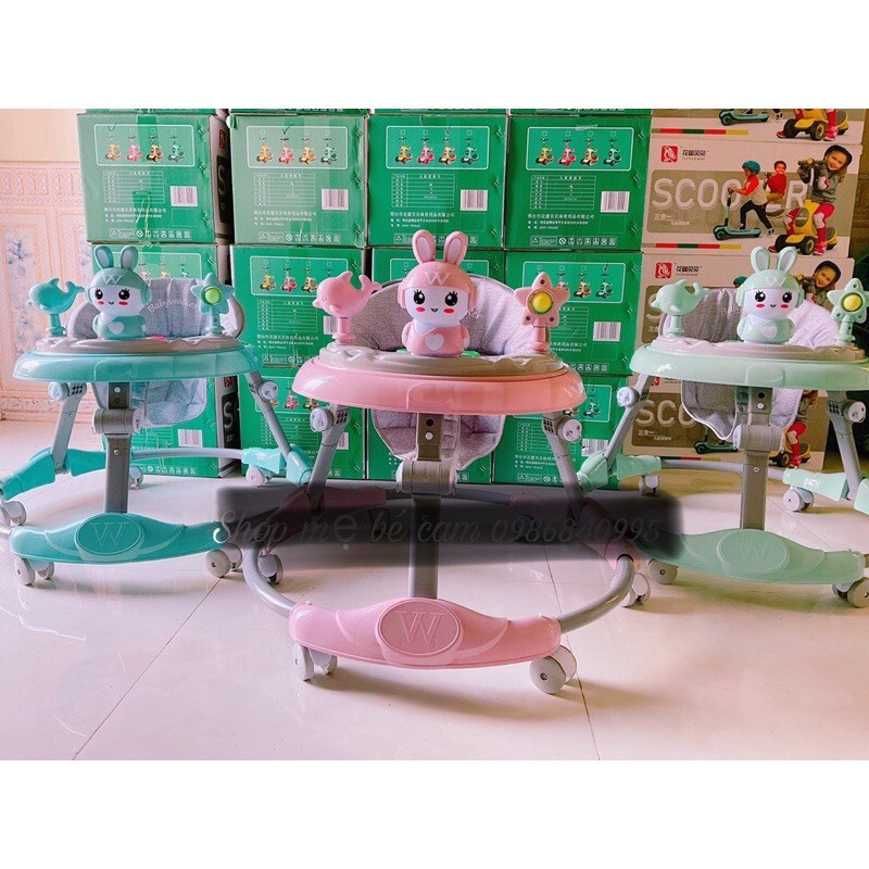 xe tập đi thỏ 8 bánh có nhạc cho bé