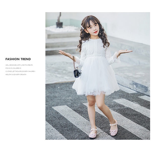 Giày Cho Bé Gái, Giày Búp Bê Bé Gái Công Chúa Đính Đá Kim Sa Hạt Cườm Lấp Lánh