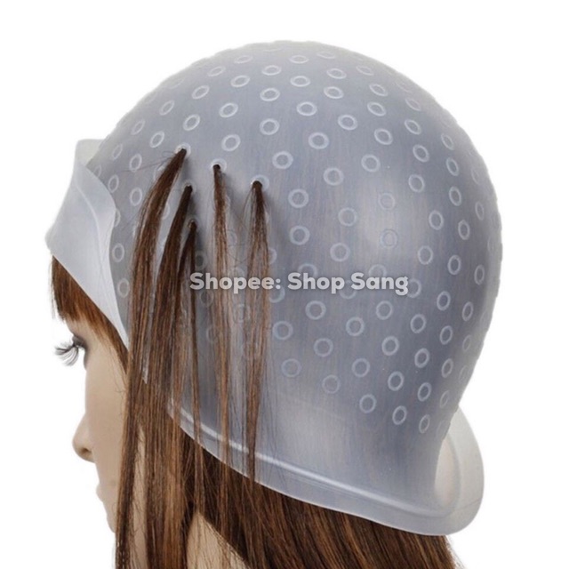Mũ/ Nón móc lai nhuộm tóc bằng silicon siêu bền kèm phụ kiện móc kim loại