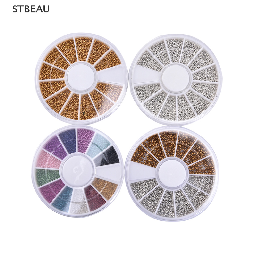[Hàng mới về] Hộp bánh xe đựng hạt kim cương giả 3D hình trứng cá dùng trang trí móng tay