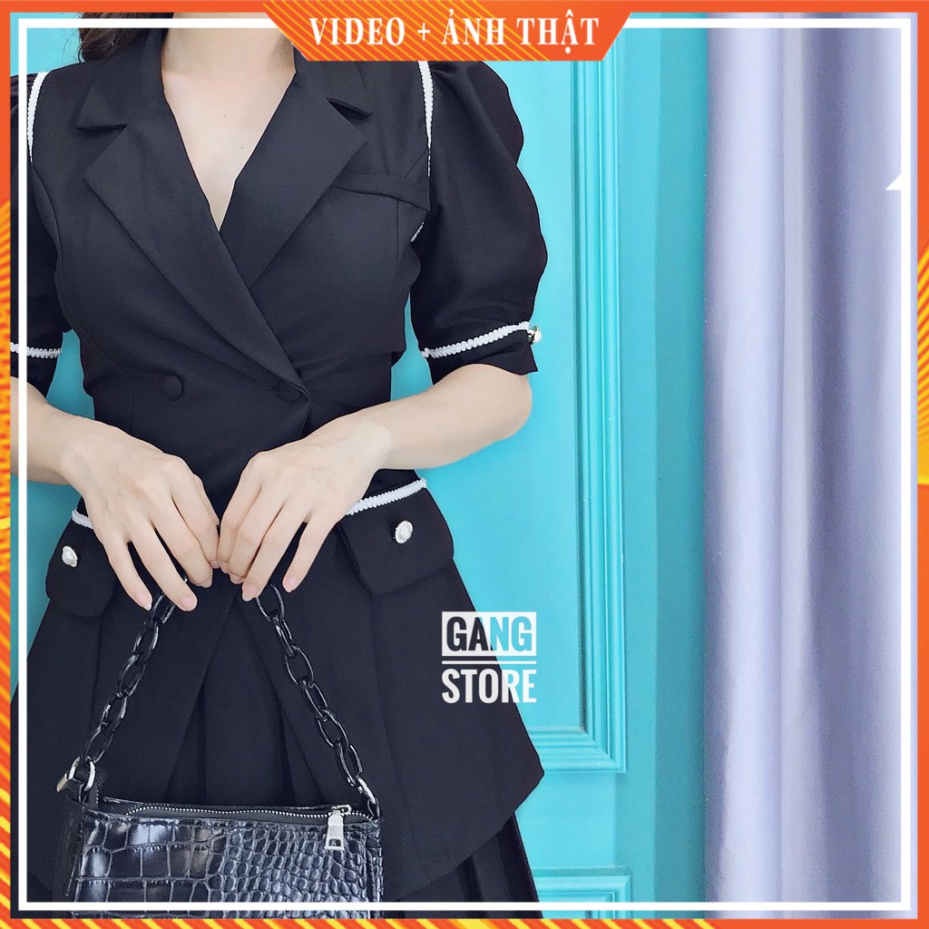 Bộ vest thanh lịch kèm chân váy xếp li Dưa Gang Store SVT01 chính hãng | BigBuy360 - bigbuy360.vn