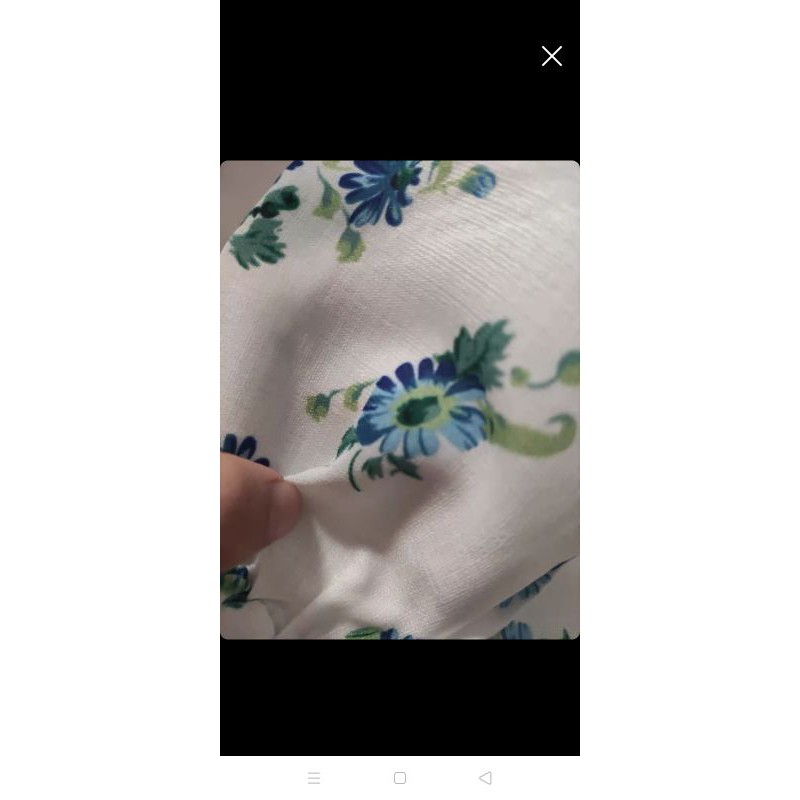 Váy đầm midi hoa xanh xẻ tà siêu xinh size S