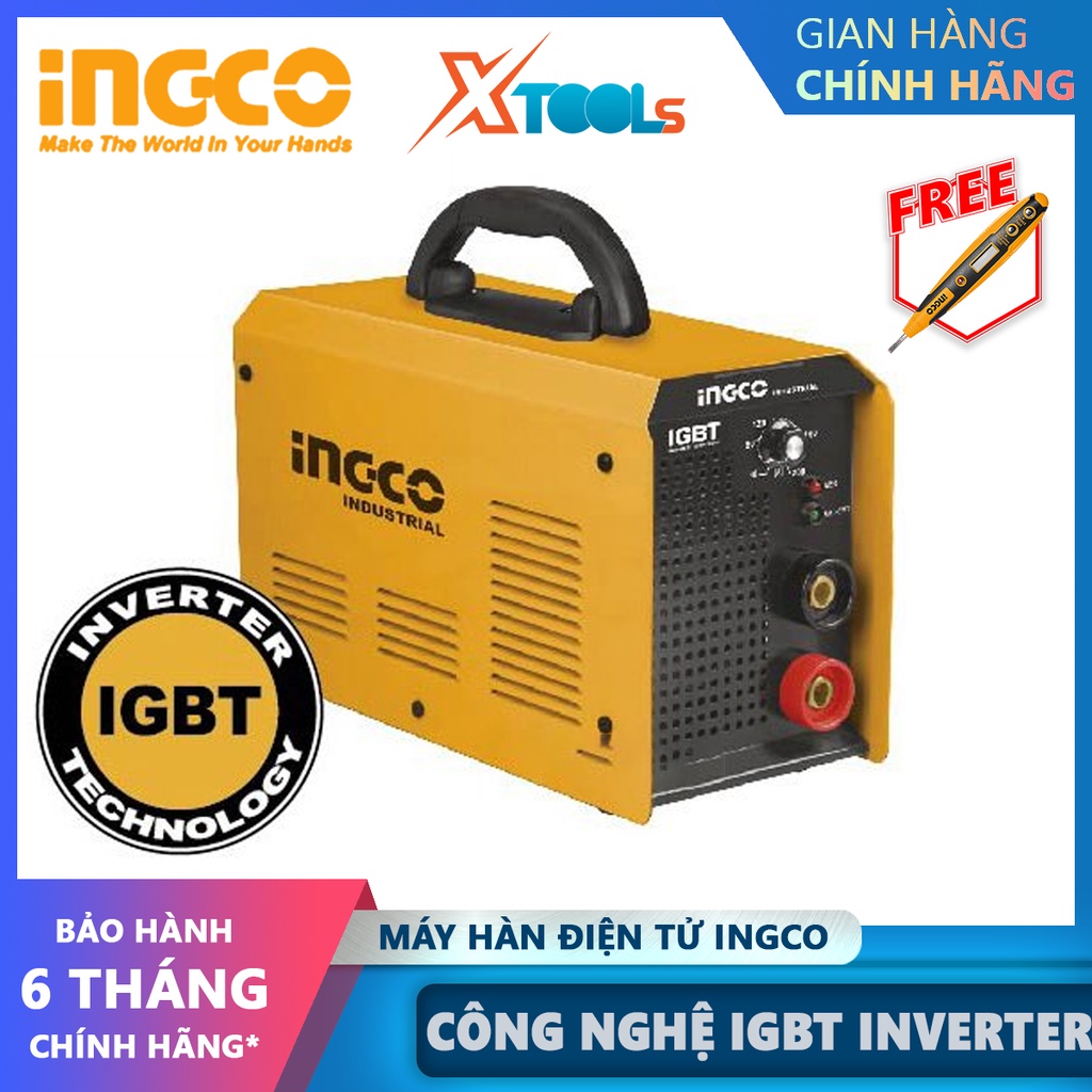 Máy hàn biến tần inverter INGCO ING-MMA1606 | máy hàn que Điện áp không tải 65V, Dòng điện 10-160A, Cấp độ bảo vệ IP21S