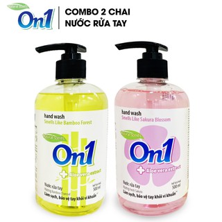 COMBO 2 chai nước rửa tay sạch khuẩn ON1 hương BamBoo Charcoal và Fresh Sakura (2 chai x 500ml) RT501 + RT504 Clidstore