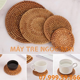 Lót ly lót nồi lót cốc bằng mây xiên guột