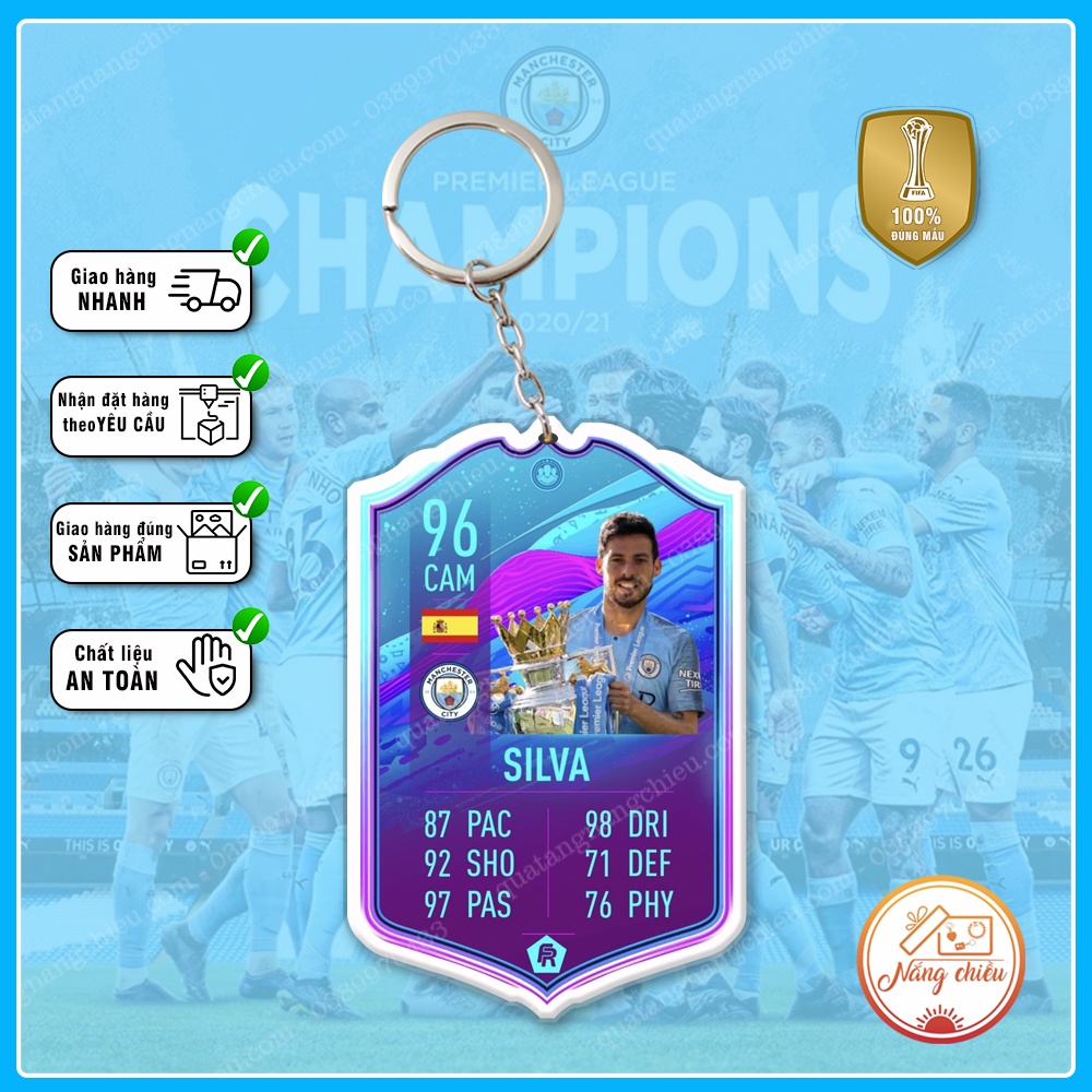 Móc khóa CLB Manchester City, Móc khóa thẻ cầu thủ - Thiết kế với mọi nhân vật ☘️MÓC KHÓA THẺ CẦU THỦ☘️