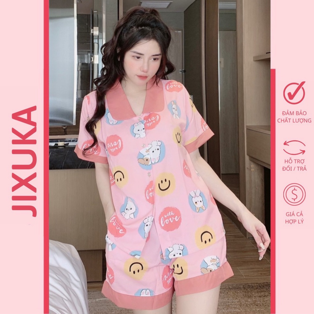 Bộ Pijama cộc đùi cổ sen cao cấp đa dạng mẫu mã - Jixuka Shop