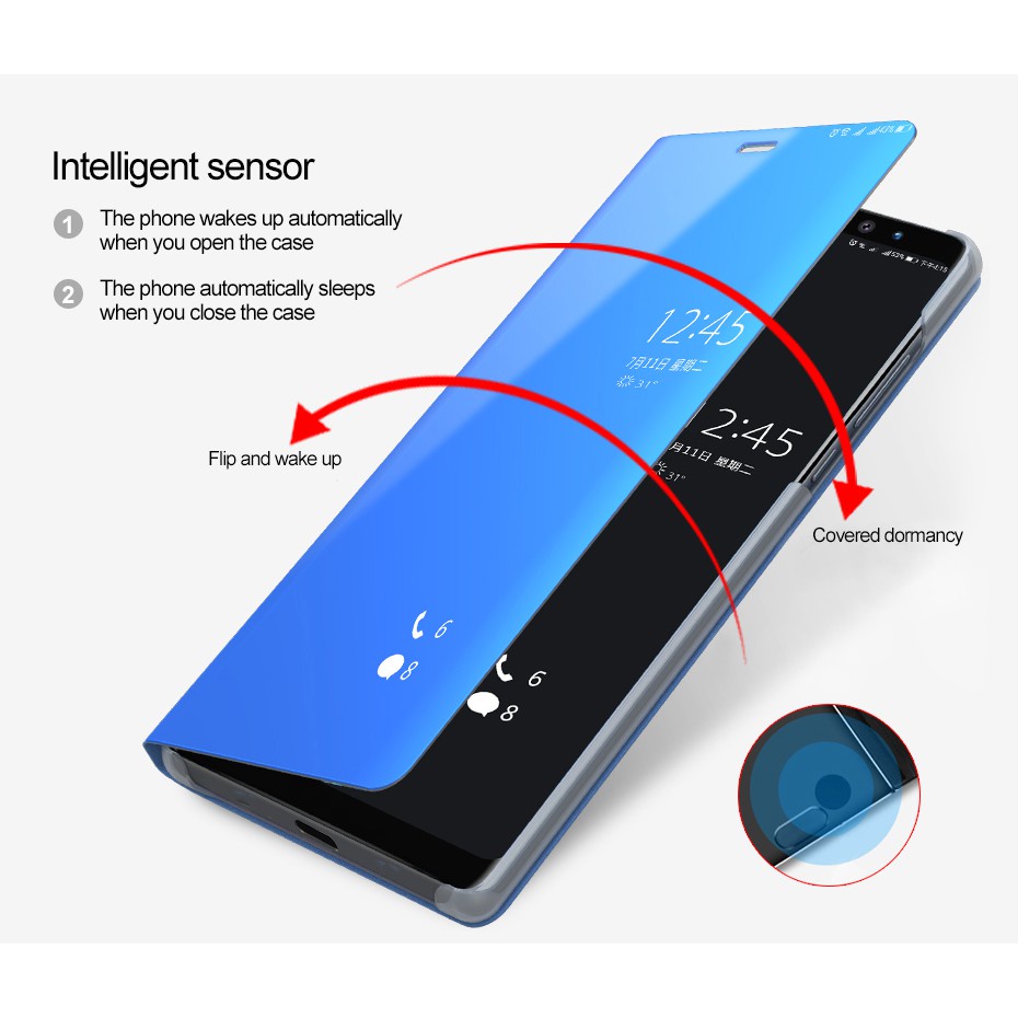 Bao Da Điện Thoại Nắp Lật Tráng Gương Chống Sốc Màu Hồng / Đen Cho Xiaomi Redmi Note 9s Note9S Ốp