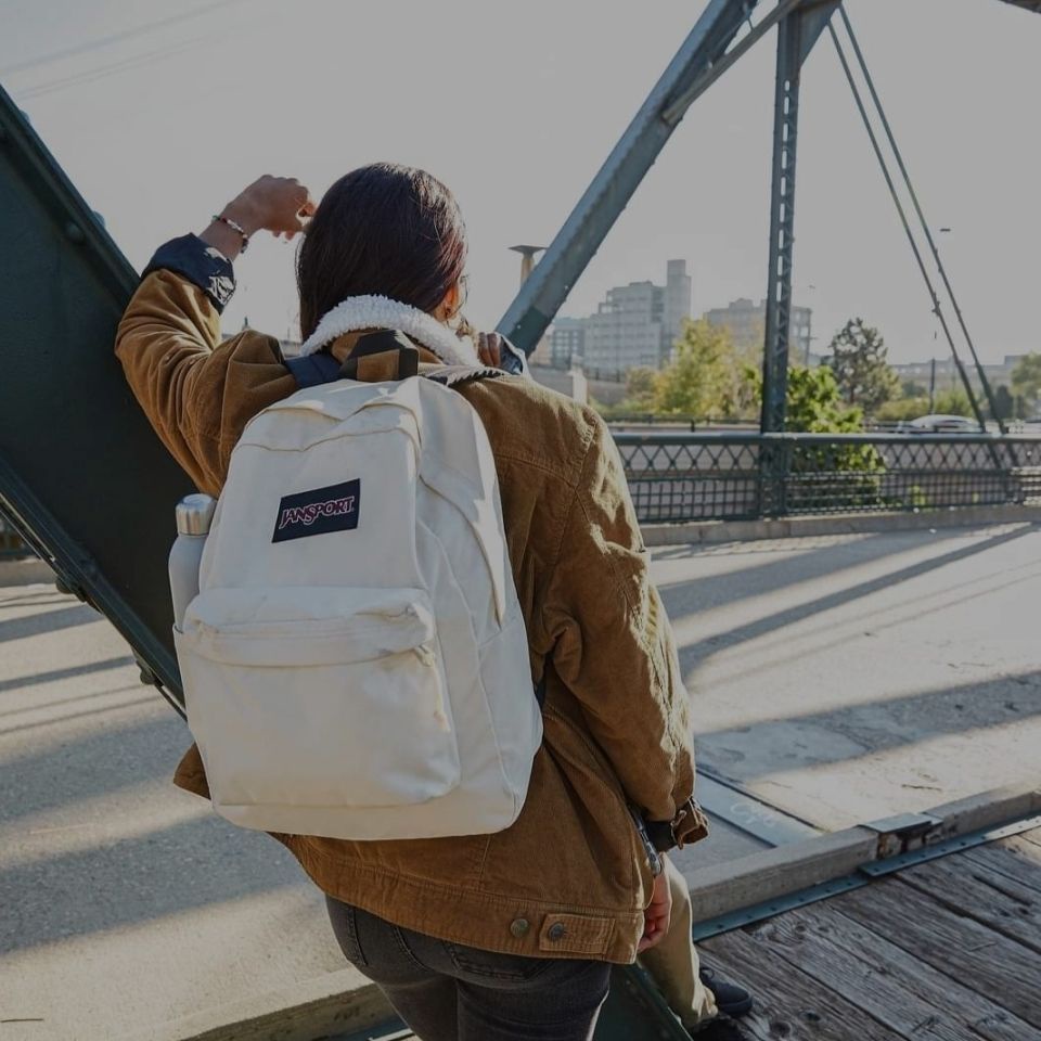 JanSport Jasper chính thức đích thực cổ điển rắn màu ba lô học sinh túi đi học nam và nữ xu hướng ba lô máy tính