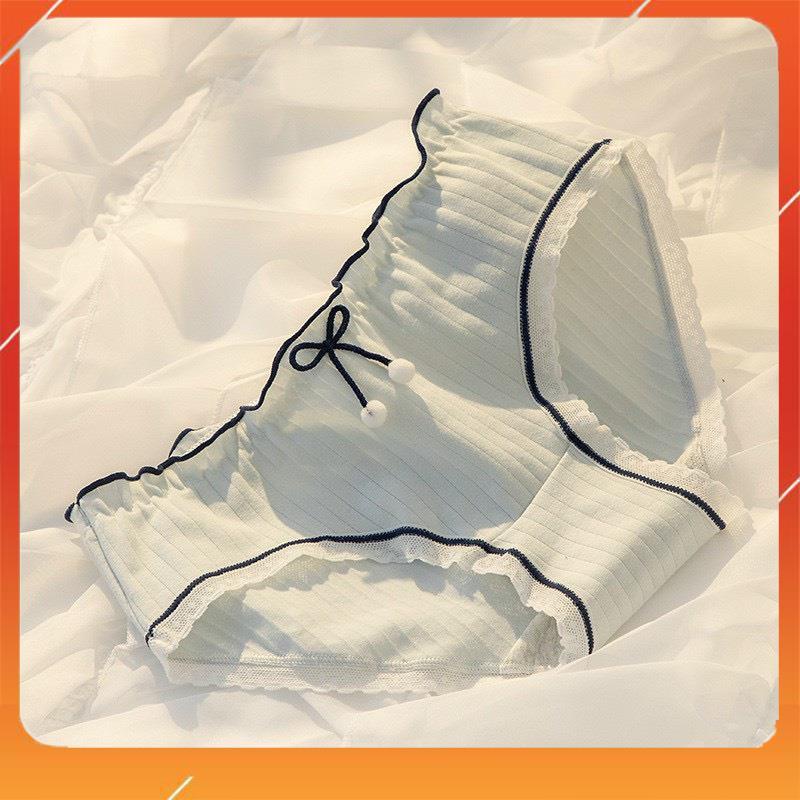 Quần lót học sinh cotton cao cấp kháng khuẩn mềm mại thấm hút mồ hôi vân kẻ sọc mix nơ YH16